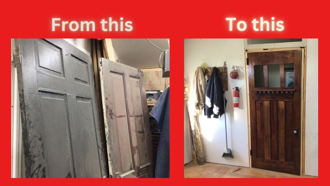 Building a vintage craftsman door from reclaimed doors.