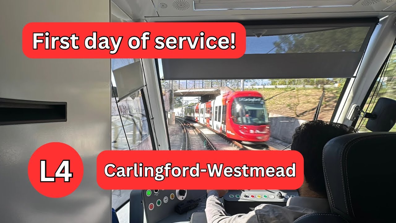 L4 Parramatta Light Rail Line - Drivers POV on First Day of Service
