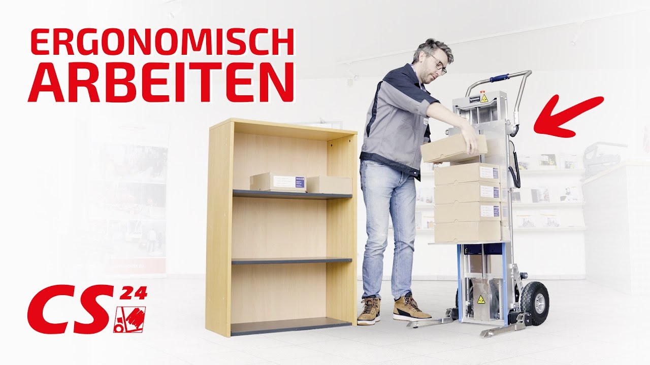 Ergonomisches Arbeiten | E-Treppensteiger mit Hebefunktion
