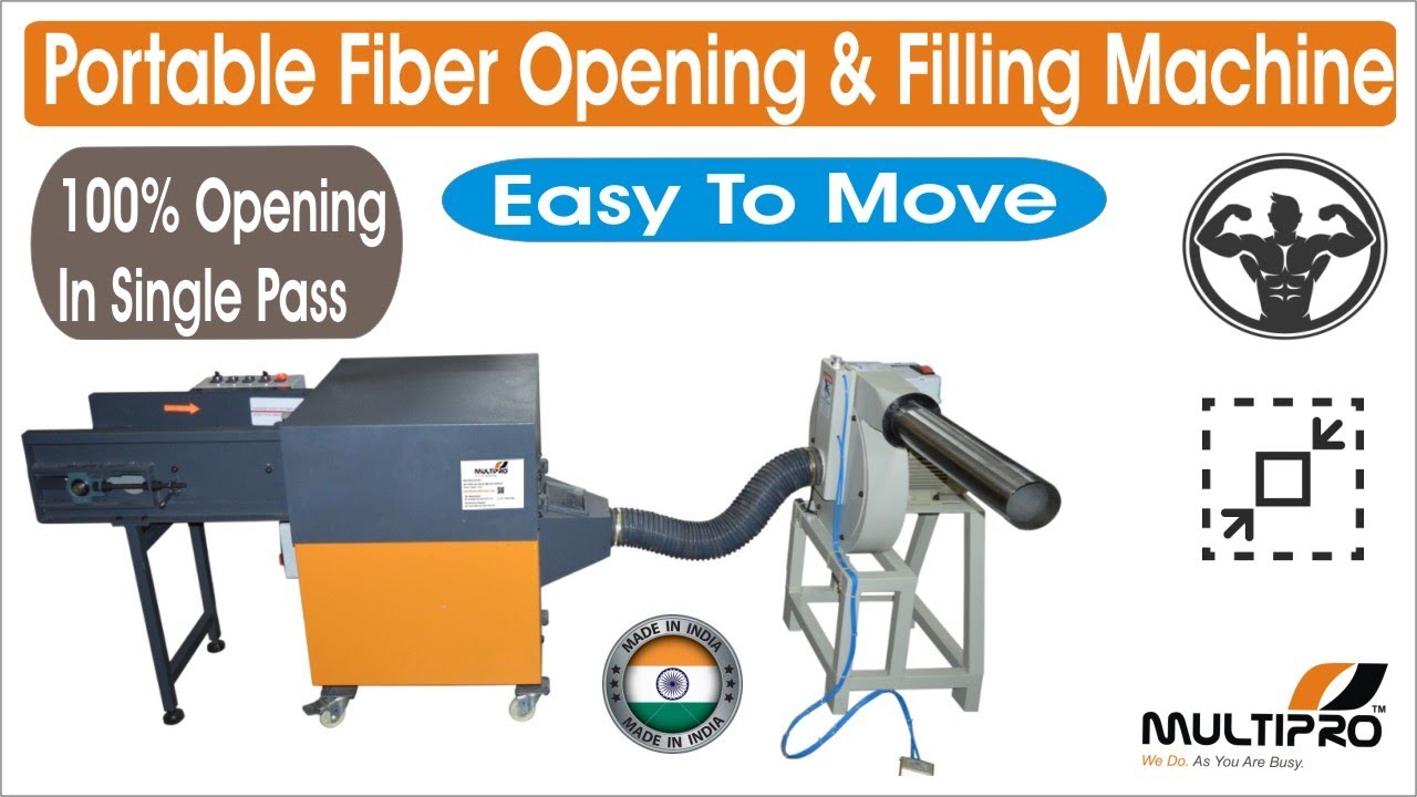 Multipro Portable fiber carding opening & pillow/cushion filling/stuffing machine.