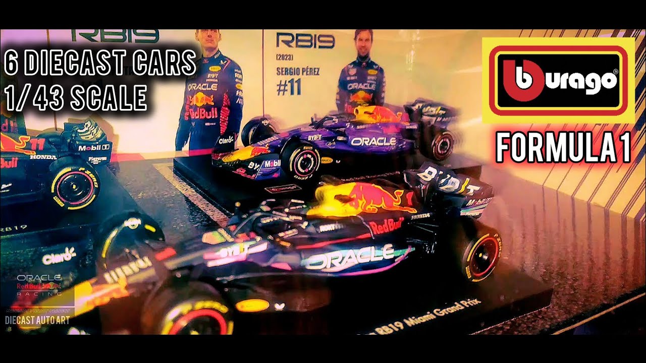 F1 Redbull Racing - Burago - 6 Car Set 1:43 Scale. @midnightdiecastproject 