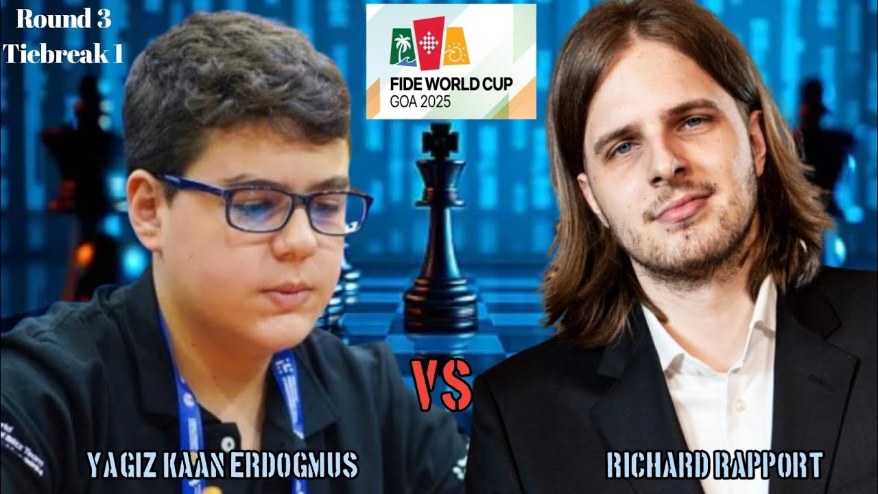 World Cup!! Yagiz Kaan Erdogmus vs Richard Rapport | World Cup 2025 Tirbreak 1 | chesscom 