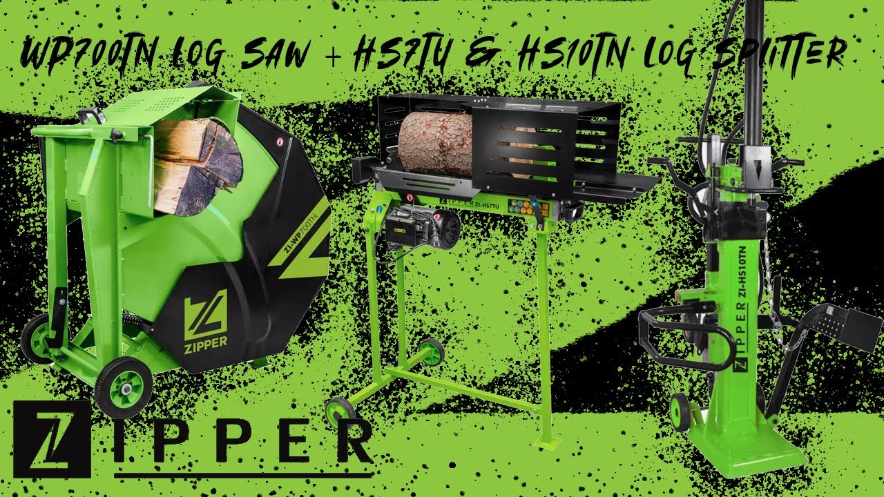 ZIPPER Firewood Processing - WP700TN Log Saw, HS7TU & HS10TN Log Splitters.