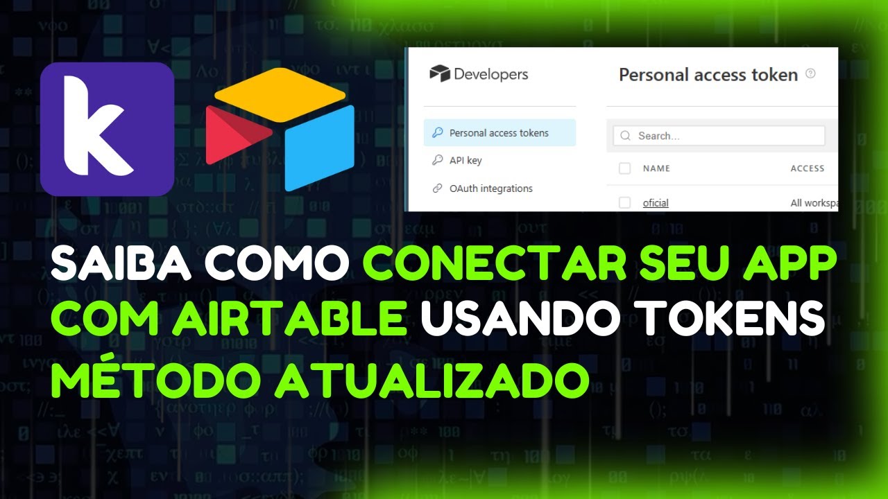 Como conectar seu App feito com Kodular com Airtable usando Tokens