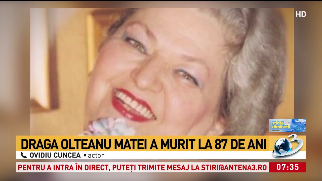 A murit Draga Olteanu Matei. Actriţa avea 87 de ani