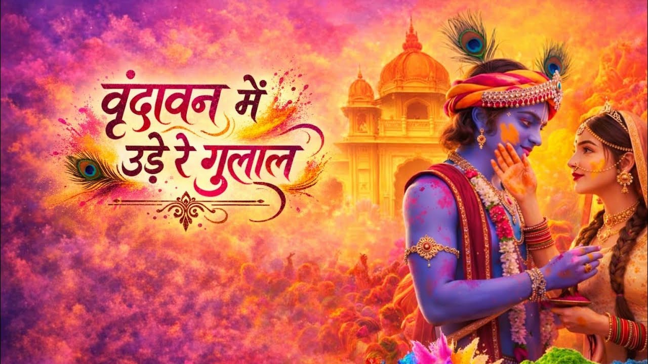 वृंदावन में उड़े रे गुलाल, कह दो राधा रानी से | ❤️बरसाने की होली | 🌼 राधा कृष्ण 🙏 वृंदावन की होली