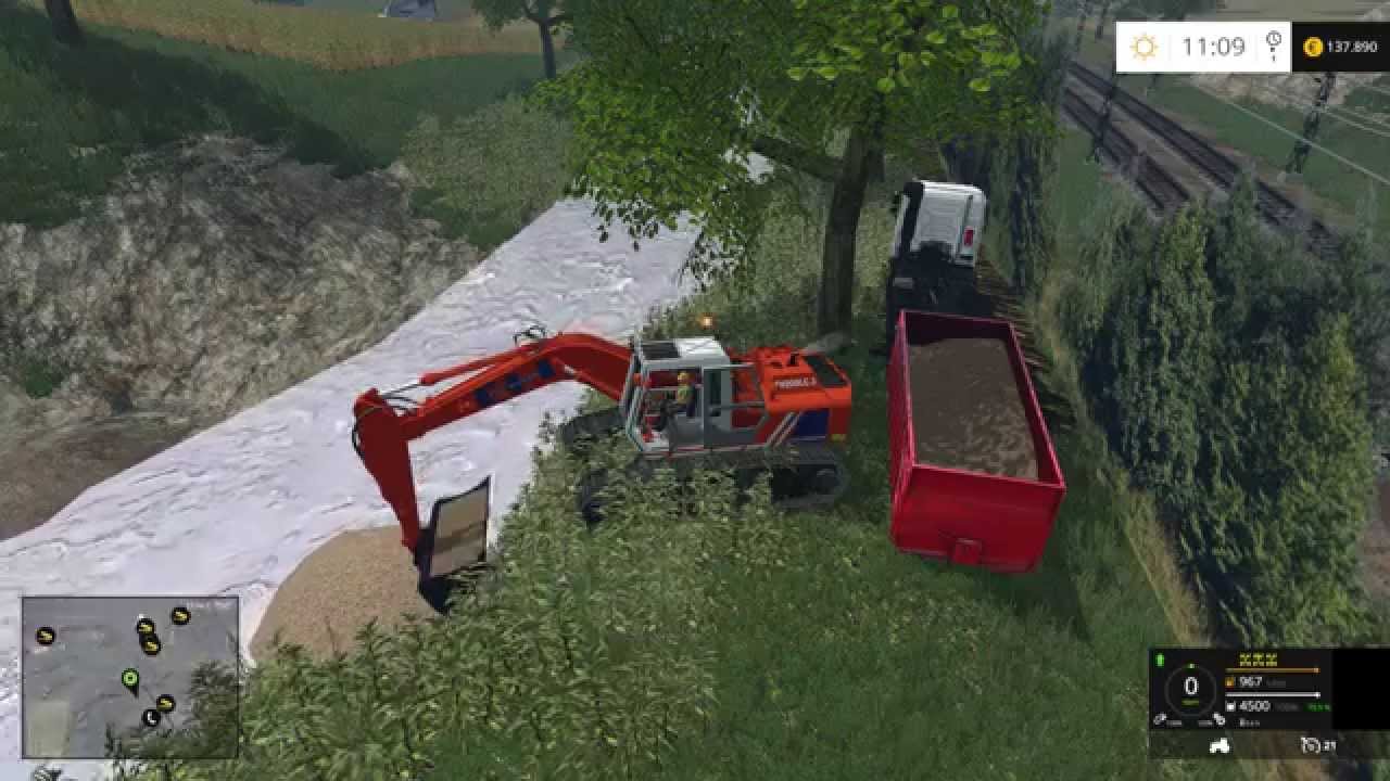 Farming Simulator 2015 - HITACHI FH200 - Renault Premium Lander - Volvo FH Abrollkipper