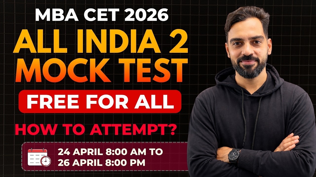 All India MBA CET Mock Test 02 | 24th April Real CET before Actual CET I