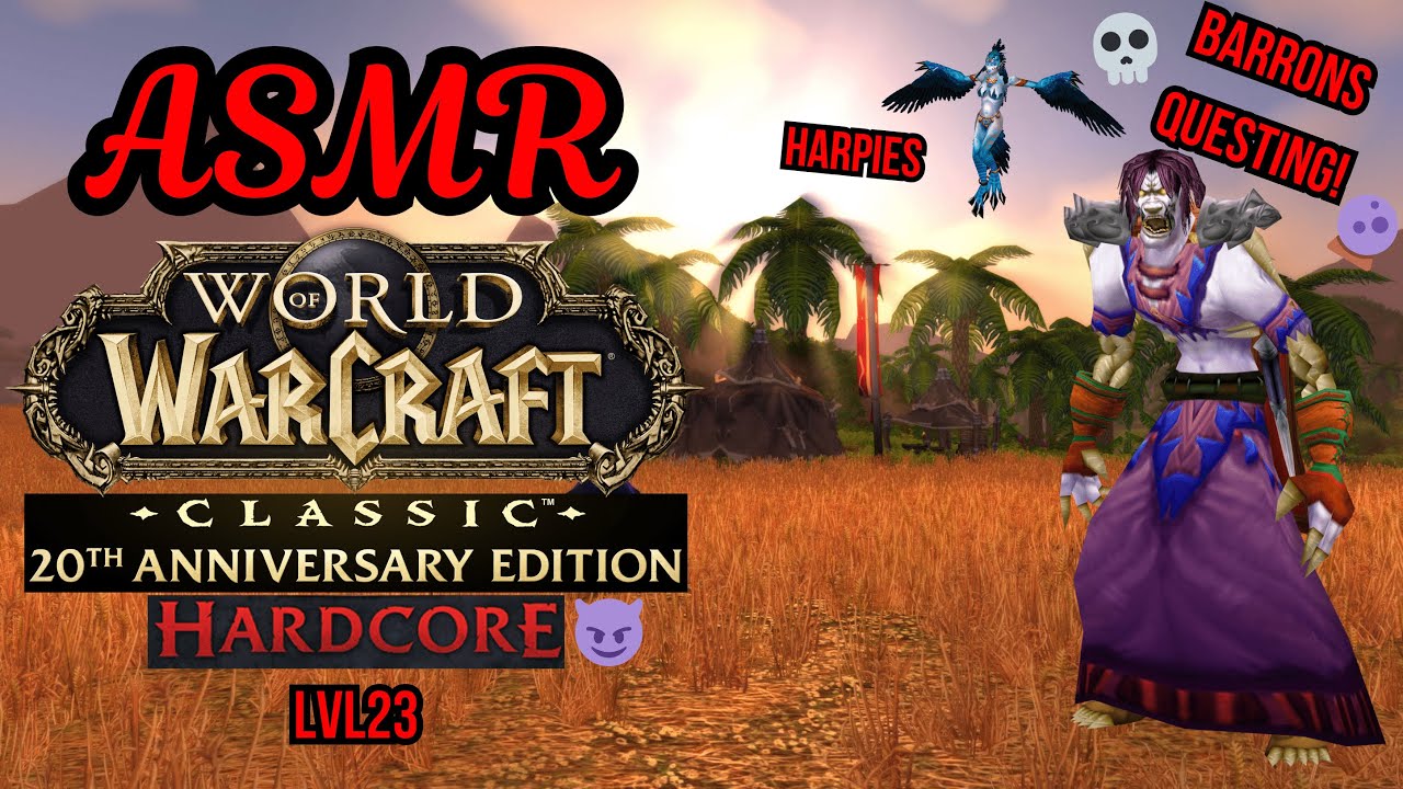 ASMR World of Warcraft⚔️Lvl 23 Farming Harpies! 🦅🔮 WHISPERING + GAME & KEYBOARD MOUSE SOUNDS