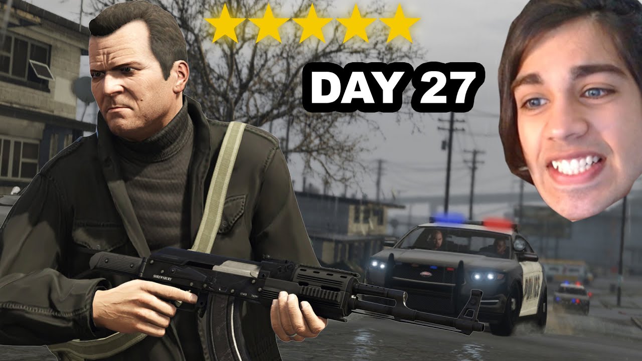 Я выживал 30 дней с 5 звездами розыска в GTA 5