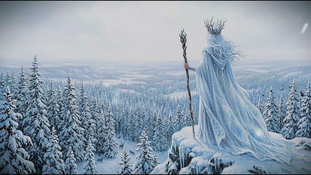 The Cailleach's Wolf Guardian | 1 Hour Dark Celtic Music | Winter Storm & Fireplace