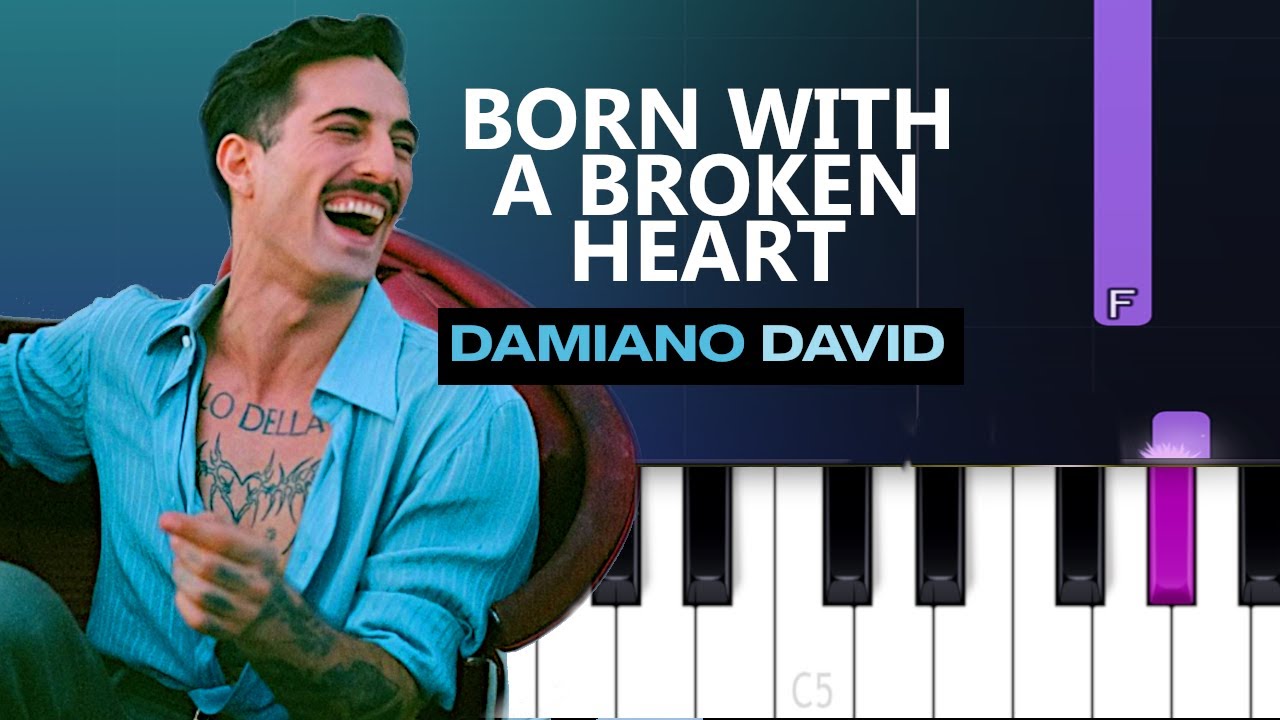 Damiano David - Born With a Broken Heart (Easy Piano Tutorial)