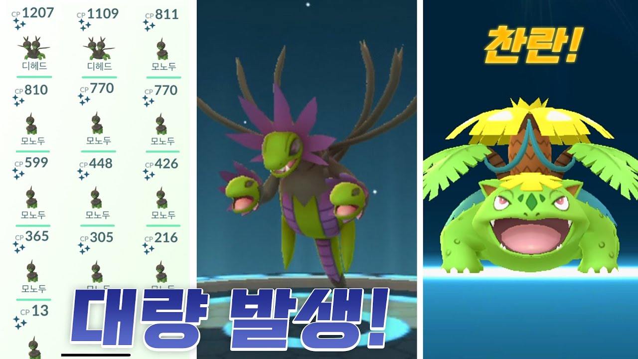 600족 모노두 이로치 대량발생! 찬란한 메가 이상해꽃 만들기 [포켓몬고]