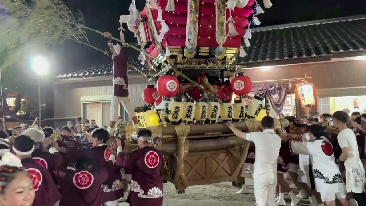 ③令和6年弓削神社秋祭宵宮宮入り