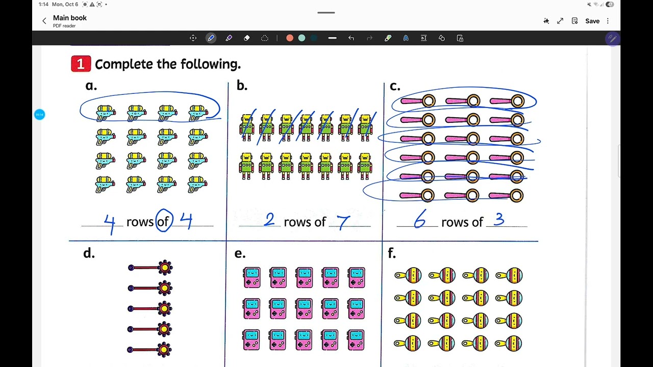 Array exercise primary 3 