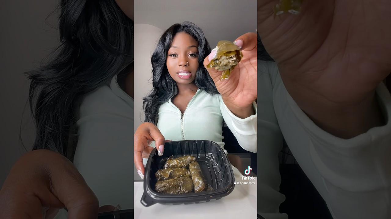 First time trying Dolmas #dolmas #foodie #arab #eatshow #mukbang