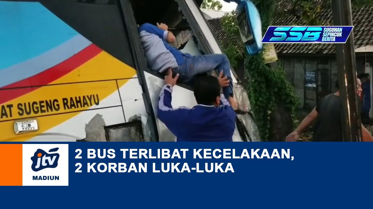 NGAWI - 2 Bus Terlibat Kecelakaan, 2 Korban Luka-Luka
