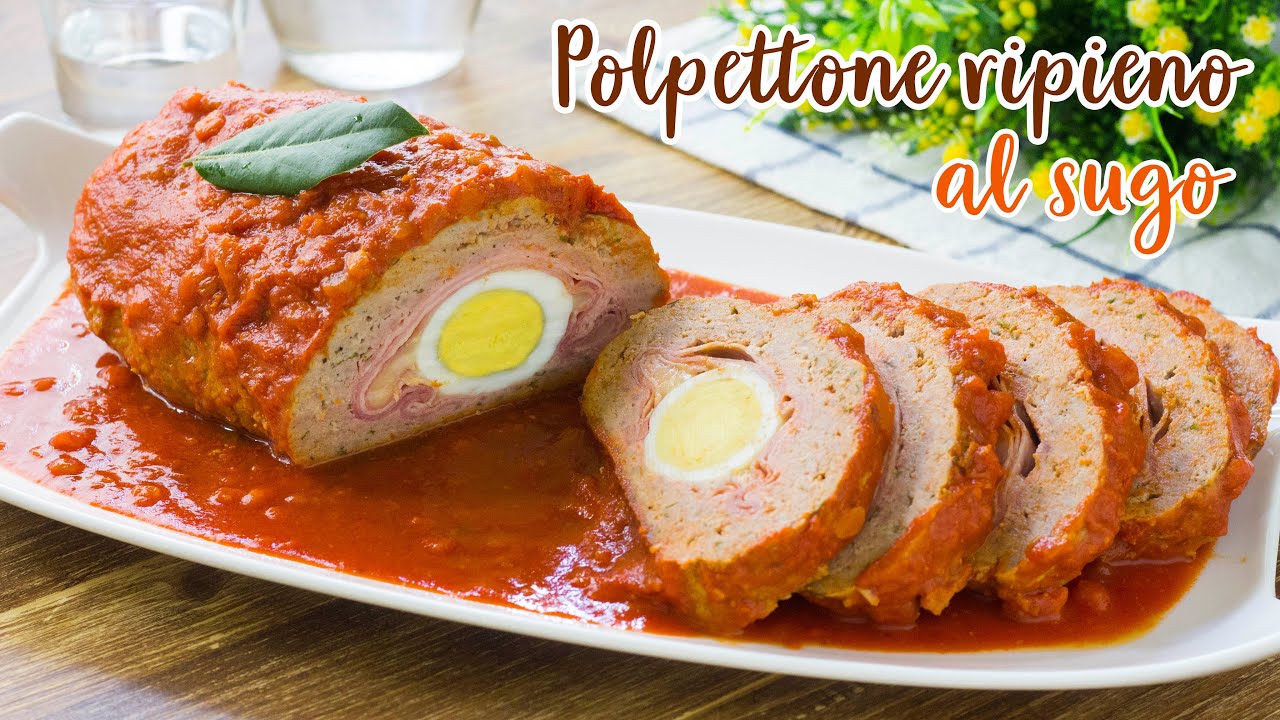 Polpettone Ripieno Al Sugo - Ricetta Secondo Piatto della Domenica - 55Winston55