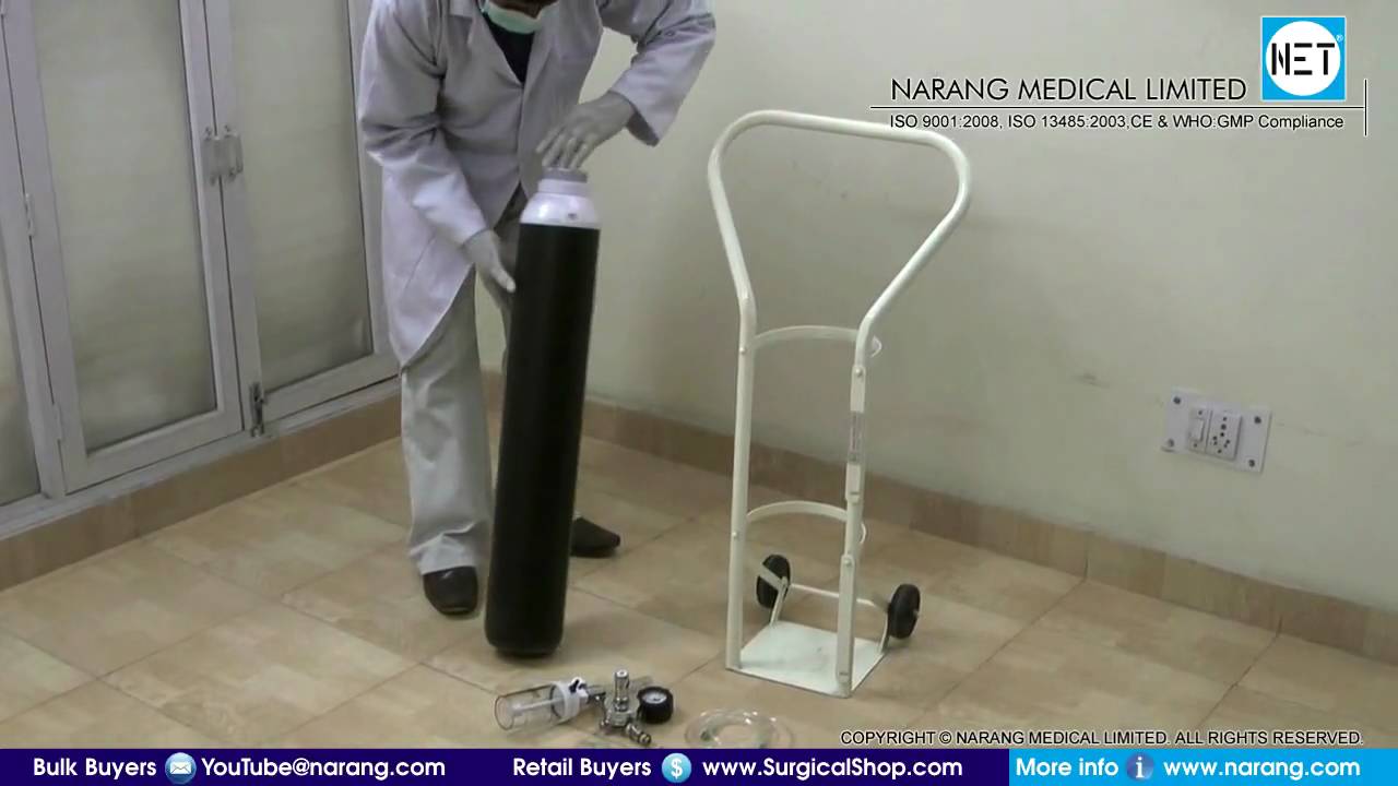 Cylinder Trolley with Optional Empty Oxygen Cylinder - 10 Litre. Item Code: HF730