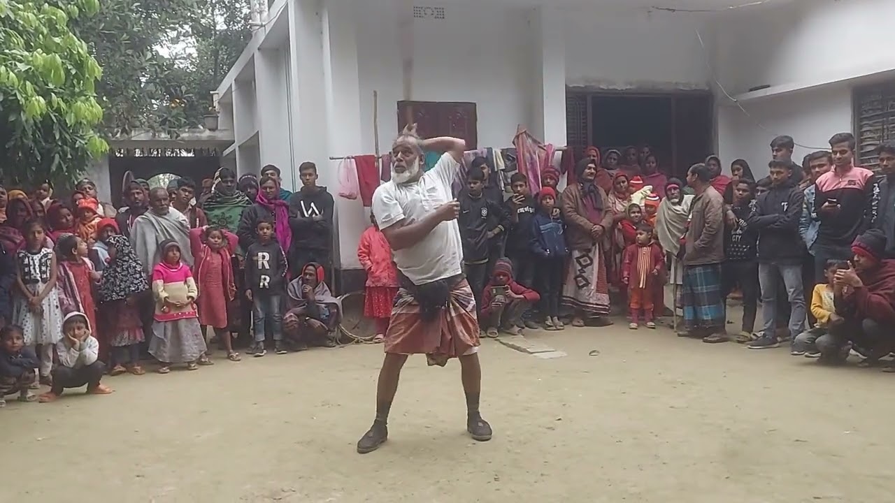 গ্রাম বাংলার সেই লাঠি ঘুরানো।