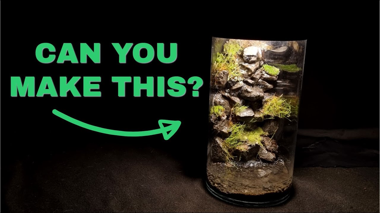 Mossarium with waterfall and dimmable LED light!