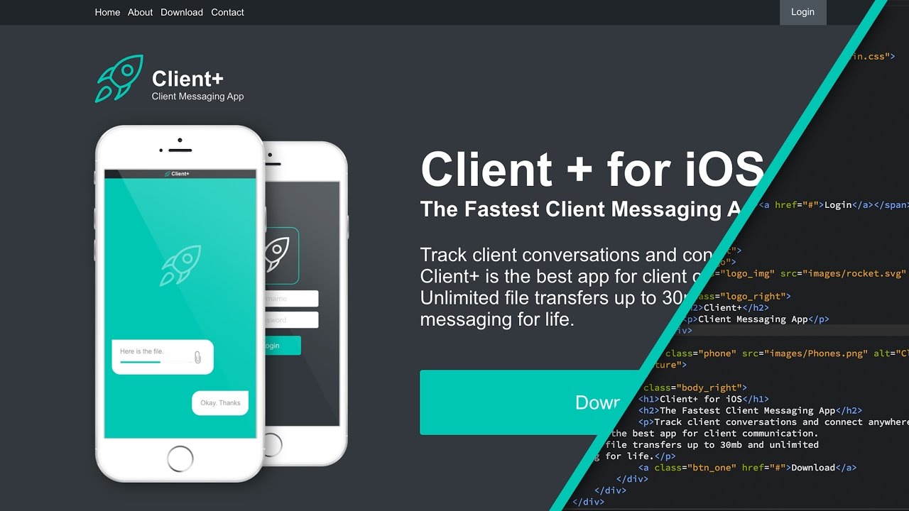 Web Design Speed art + Speed Code - Client Messaging Website