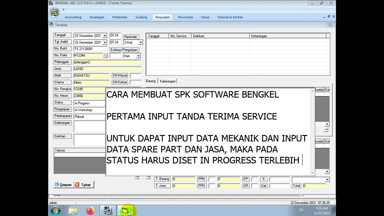 55. CARA MEMBUAT SPK SOFTWARE BENGKEL