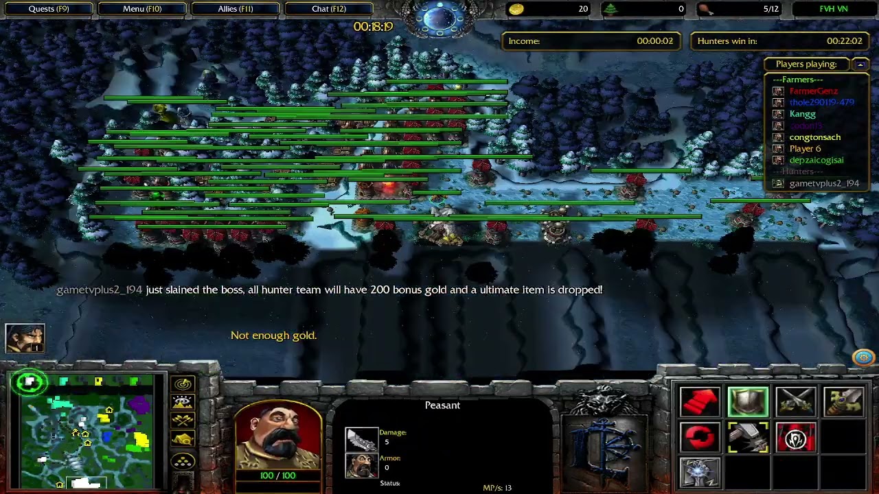 Warcraft 3 Farmer vs Hunter #72