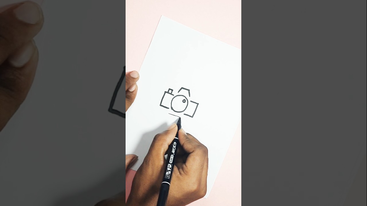Very Easy Way to Draw a Camera Logo📷  #short #shorts #drawing #art #logodrawing #logo #camera #fyp