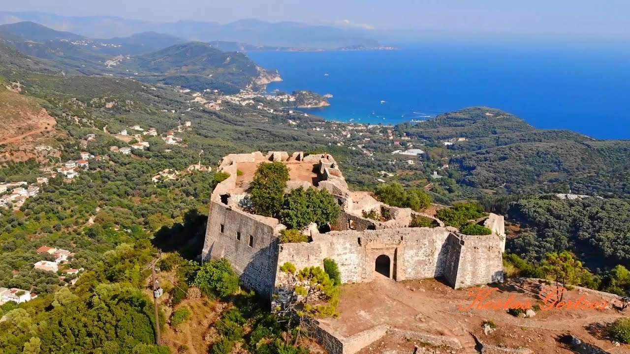 ΚΑΣΤΡΟ ΑΛΗ ΠΑΣΑ, ΑΝΘΟΥΣΑ ΠΑΡΓΑΣ (DRONE). ALI PASHA CASTLE AERIAL VIEW, PARGA, GREECE