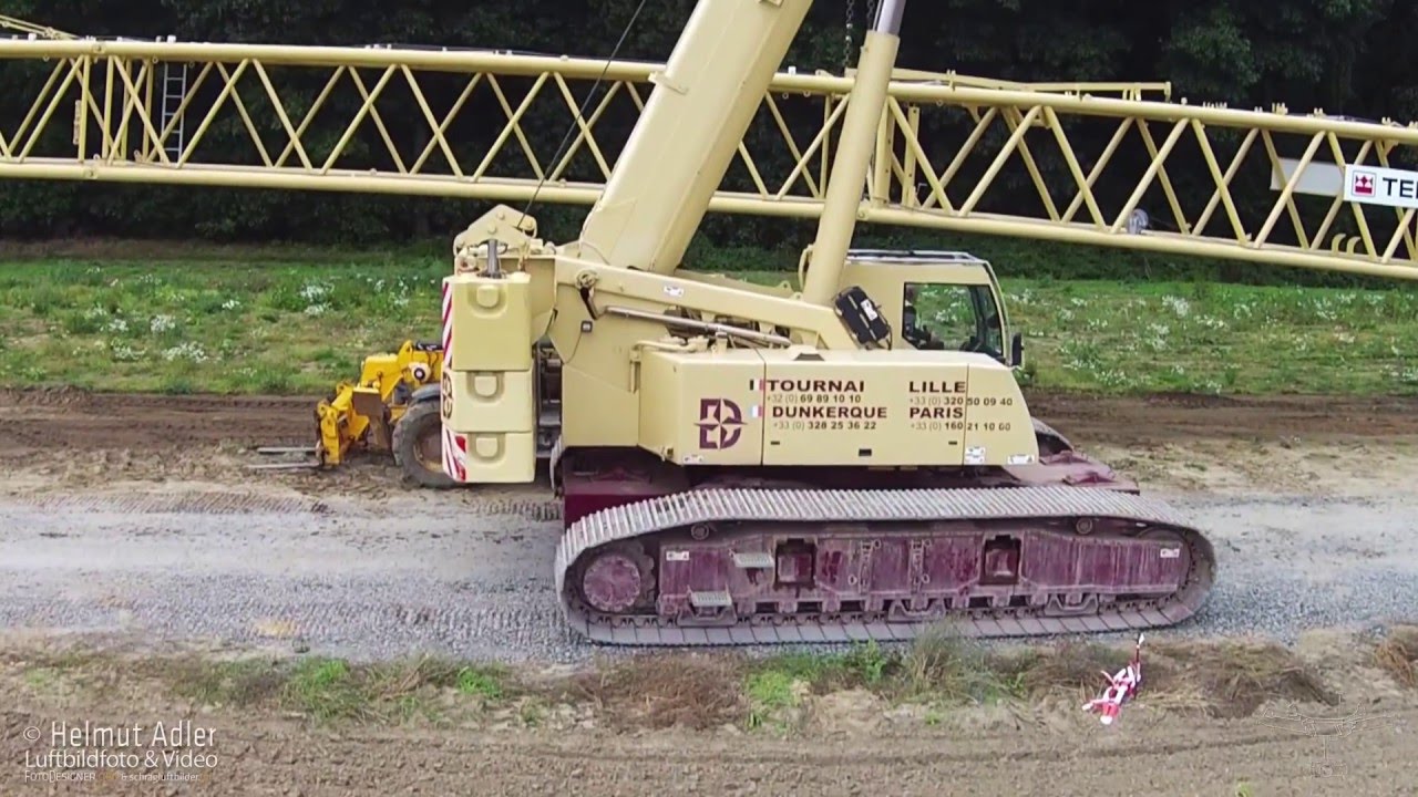 Legen und Demontage des Terex Superlift 3800 an der Windradbaustelle in Marl Sinsen