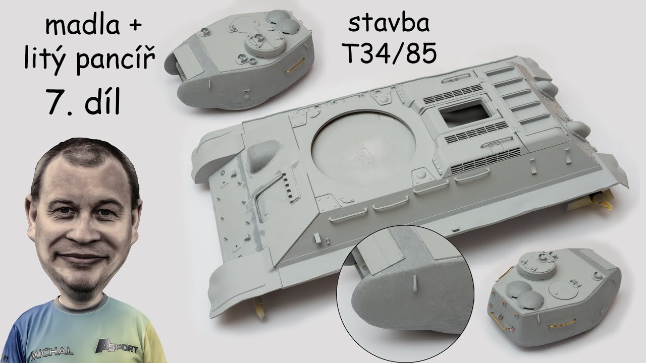 Stavba RC tanku T34/85 7. díl - madla + znázornění litého pancíře na věži