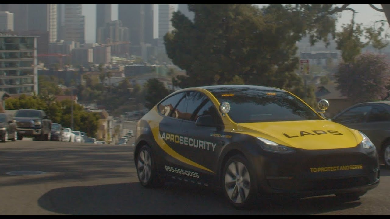 LAPS - Los Angeles Professional Security Tesla Model Y Federal Signal Security Patrol Car
