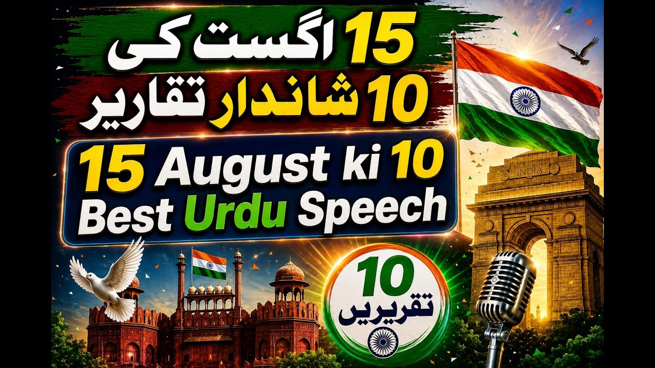 15 August Ki 10 Best Urdu Speeches | 10 Shandaar Taqreerein | Independence Day Special 2026🇮🇳🇰🇷