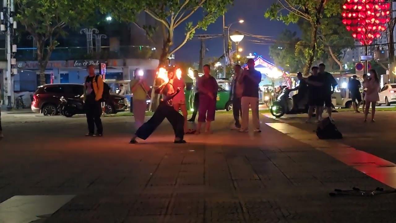 Night Market, Dragon bridge Danang Vietnam