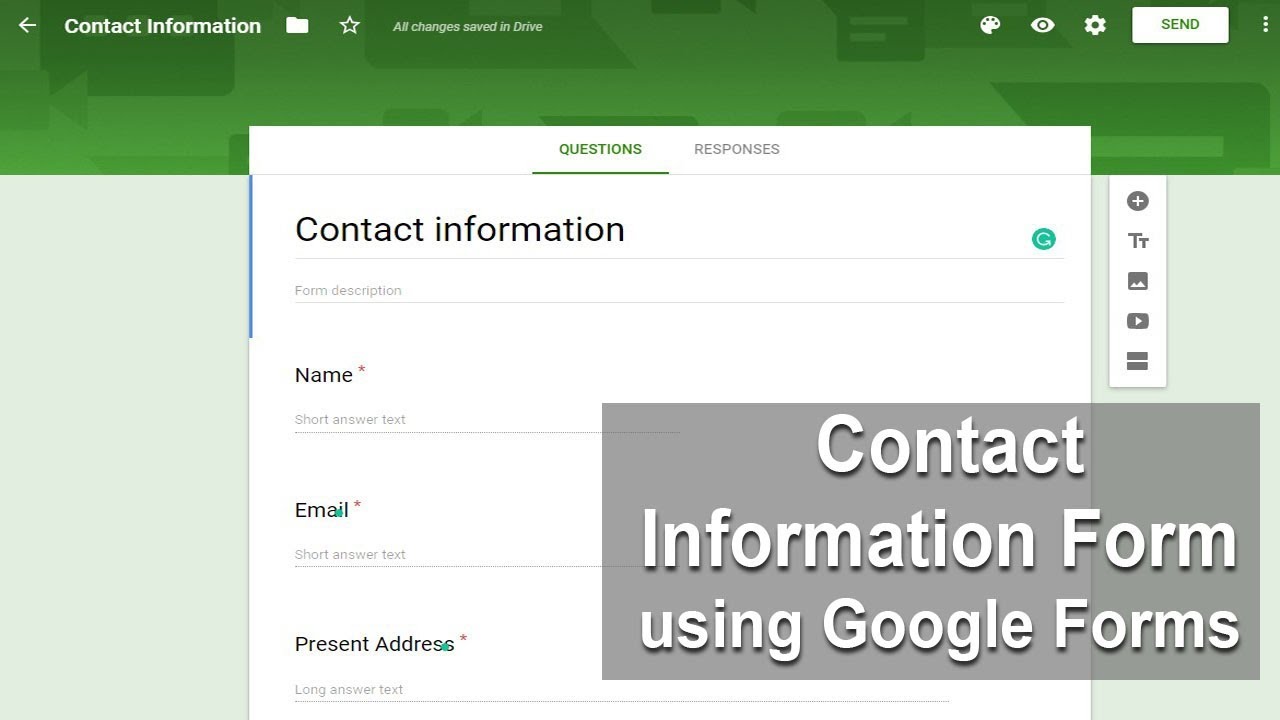 How to Create Contact information Form Using Google Forms