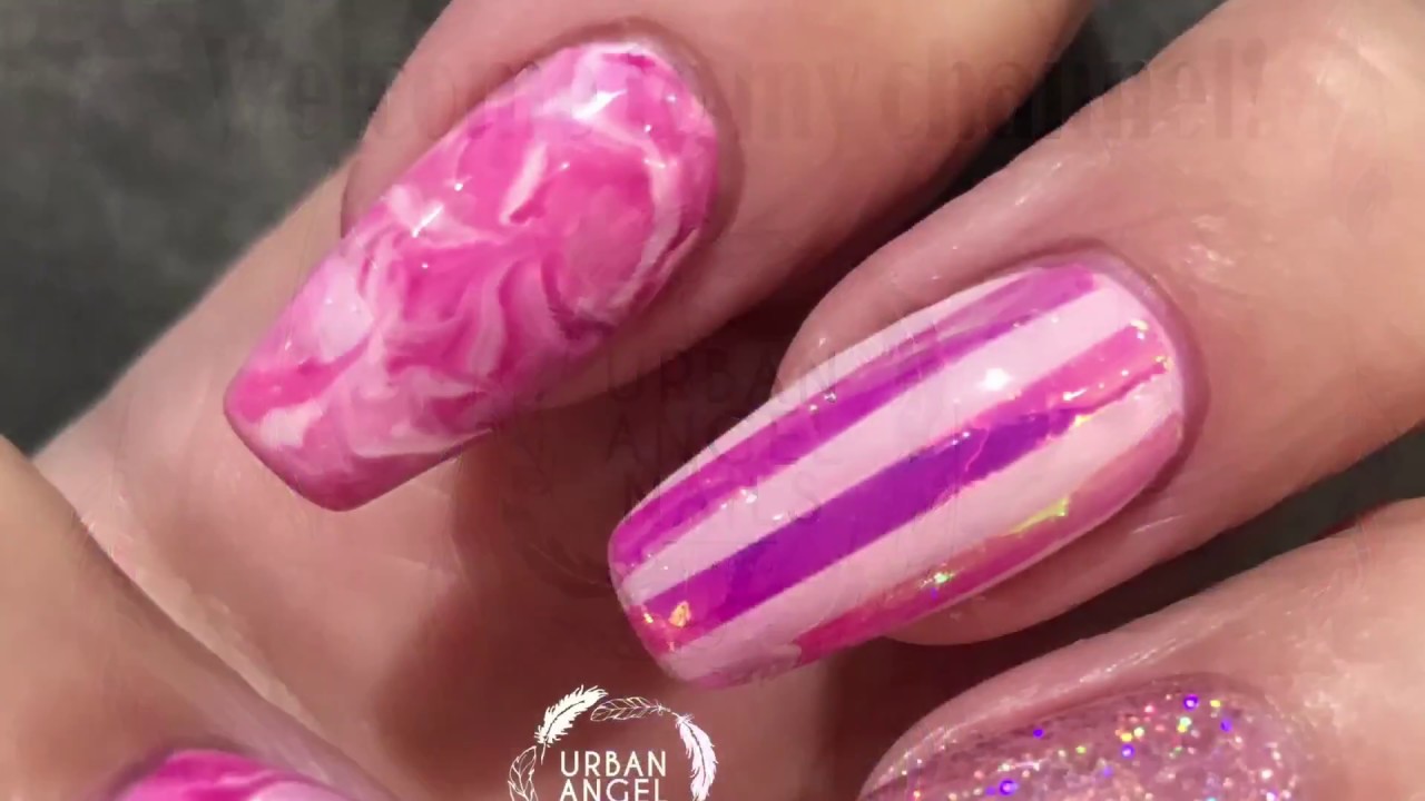 Magpie gel colour marbling and angel paper tape tutorial 💅🏼