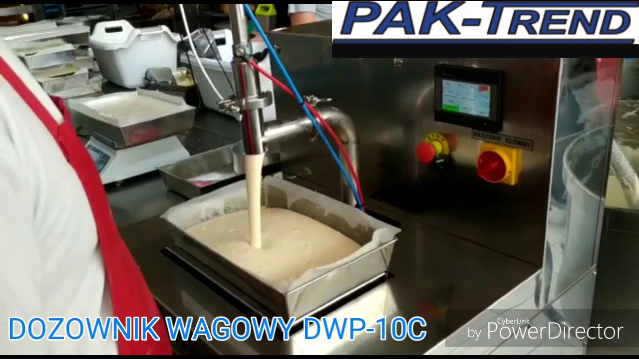 Dozownik do ciasta płynnego i półpłnnego z kawałkami owoców. Maszyny do cukierni. Pak-trend