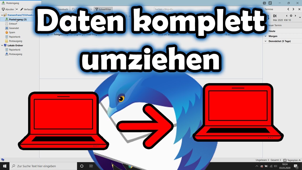 Mozilla Thunderbird - Profil auf neuen Rechner übertragen (E-Mails, Adressbuch, Passwörter)