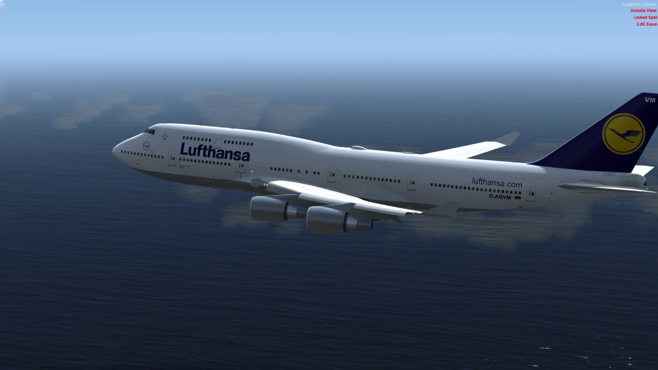 PMDG 747 400 V3 FRA LAX final approach landing