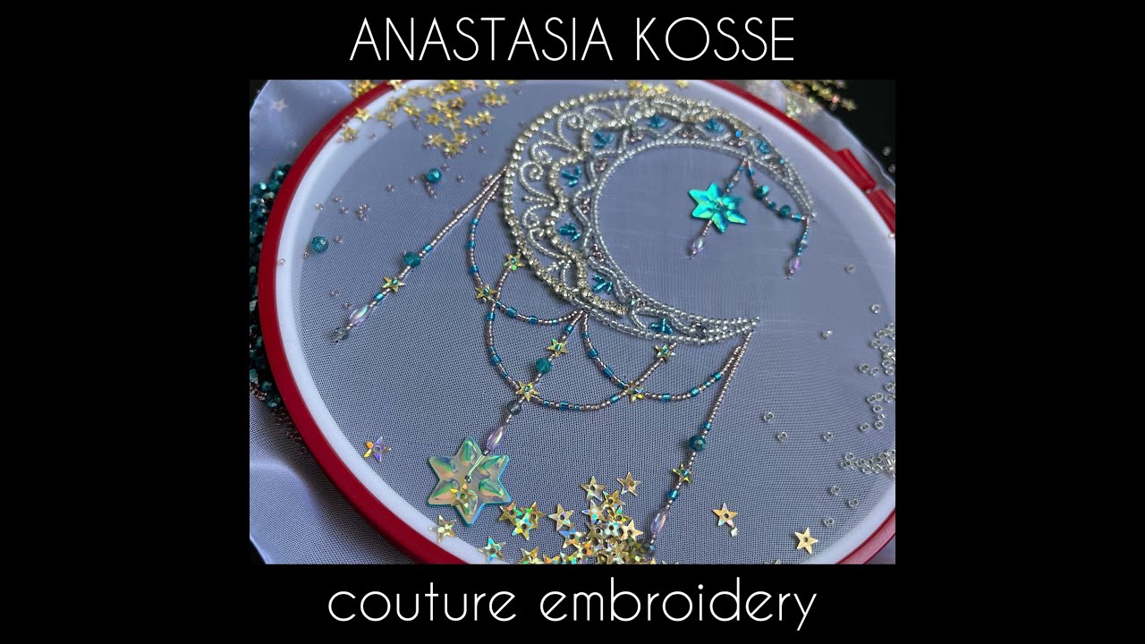 Tambour embroidery kit 13 Silver Moon. How to fill the pattern.