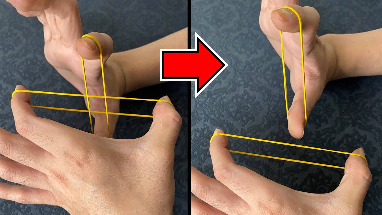 【種明かし】簡単でウケる！輪ゴムマジック決定版！ | Easy Rubber band Magic Trick revealed