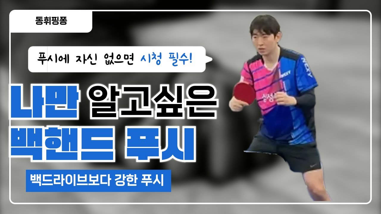 유튜브스타 탁구코치가 알려주는 백 푸쉬 필살기