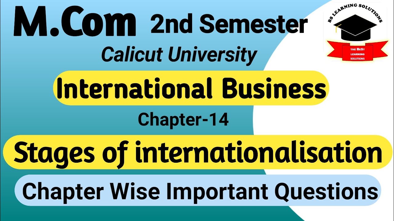 M.Com 2nd Semester | International Business | Calicut University | Stages of Internationalisation