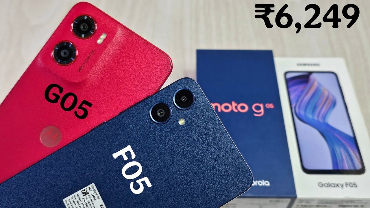Motorola Moto G05 vs Samsung Galaxy F05 Unboxing & Comparison