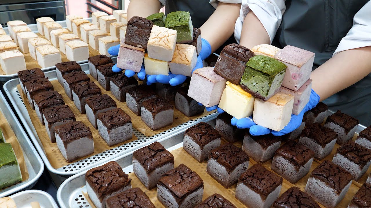 оригинальный вкус сыра! приготовление чизкейка квадратной формы - Корейская уличная еда