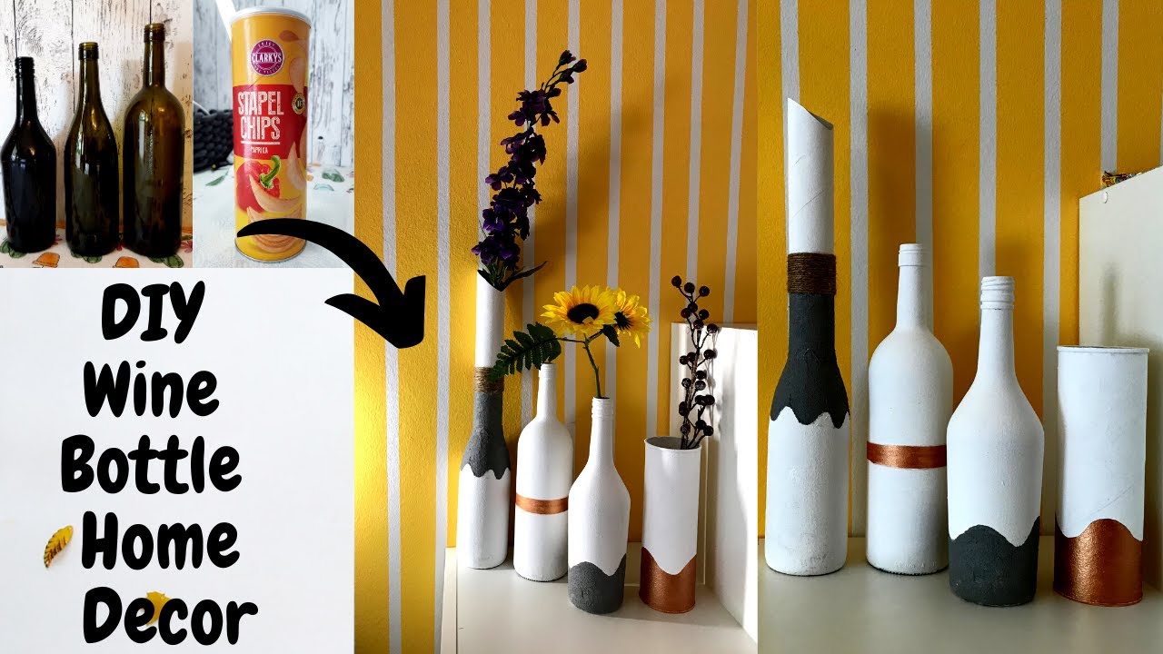 DIY Glass Bottle Home Decor | Best Ways to use Old Wine Bottles | Upcycled Wine Bottle Vase