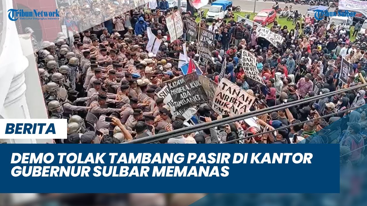 Demo Tolak Tambang Pasir di Kantor Gubernur Sulbar Memanas, Massa Coba Masuk dengan Dobrak Gerbang