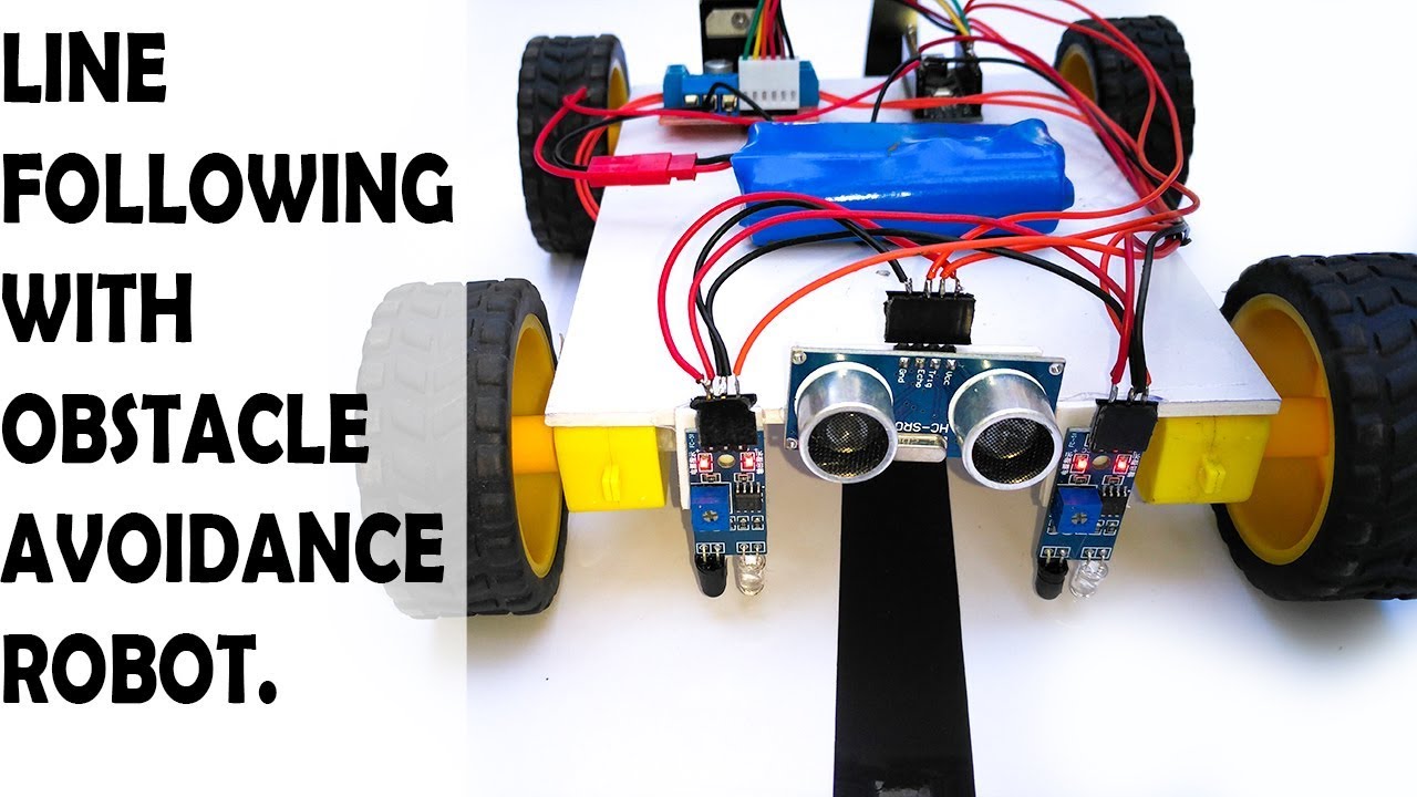 How to make a LINE FOLLOWING WITH OBSTACLE AVOIDING ROBOT/ ARDUINO LINE FOLLOWING ROBOT/ smart robot