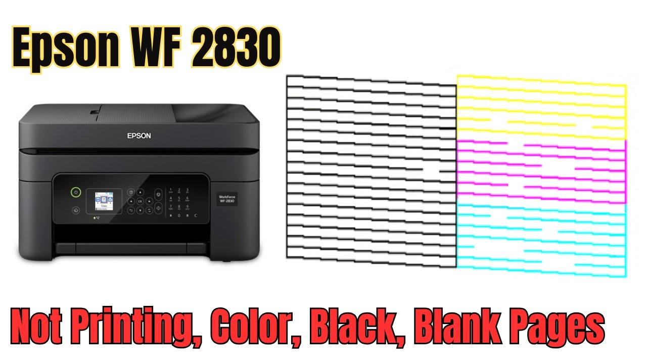 Epson WF 2830, 2860 Not Printing Black Color, Blank Pages  - Printhead Cleaning - Solution